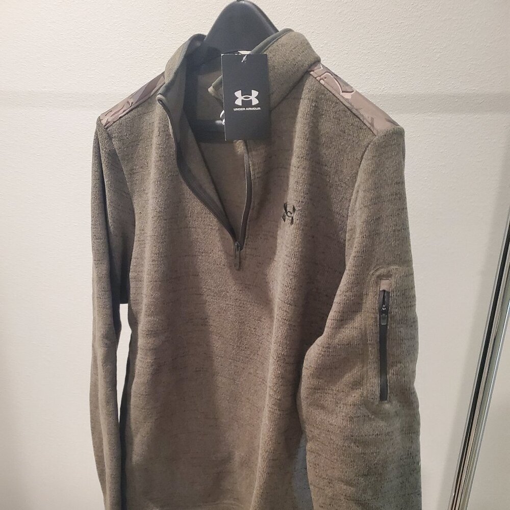 NWT Under Armour Sweater Camo Knit Pullover Fleece Men Size Medium M